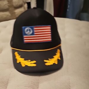 Black and Gold Women's Cap with Flag Patch